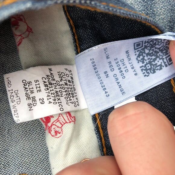 True Religion Jeans Size 29 SLIM Blue - Picture 5 of 10